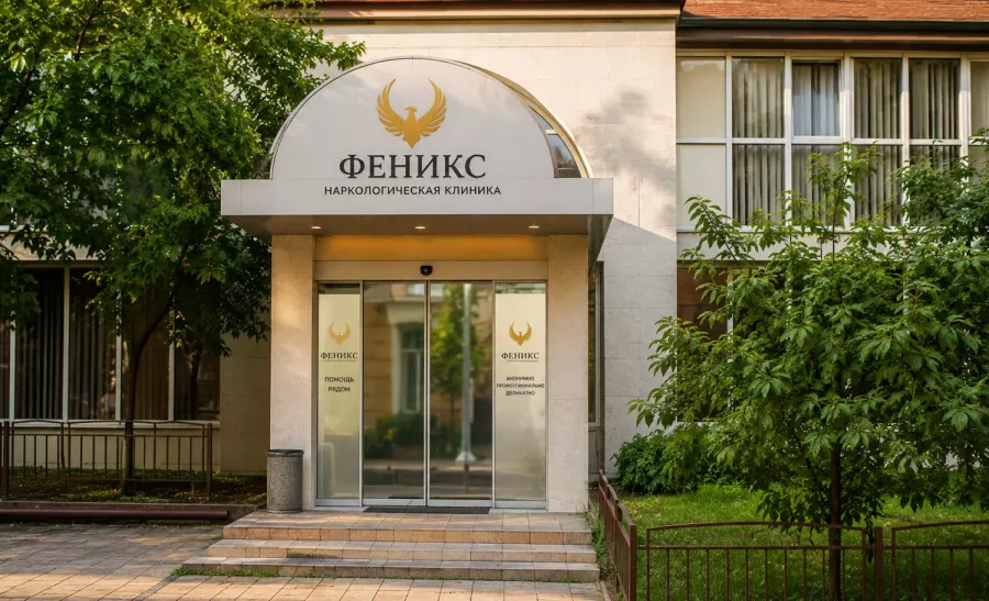 Вход в наркологическую клинику «Феникс» в Баксане